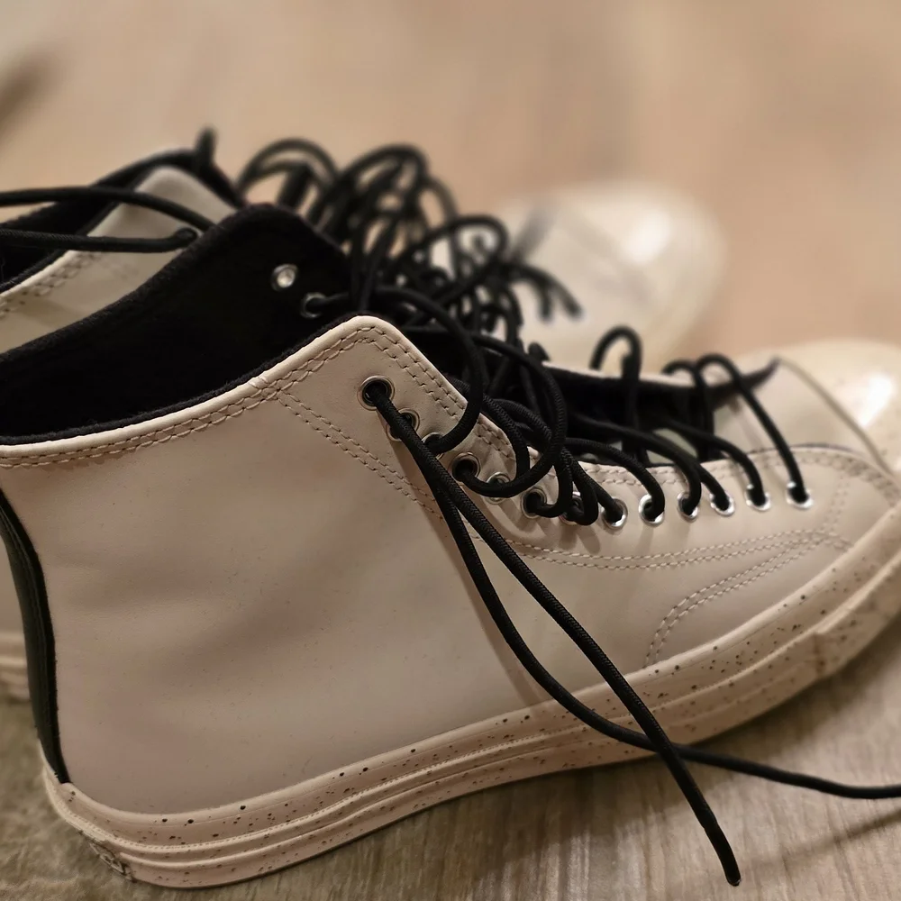 Converse High-Top Sneakers in Black and Cream - Picture 2 of 3